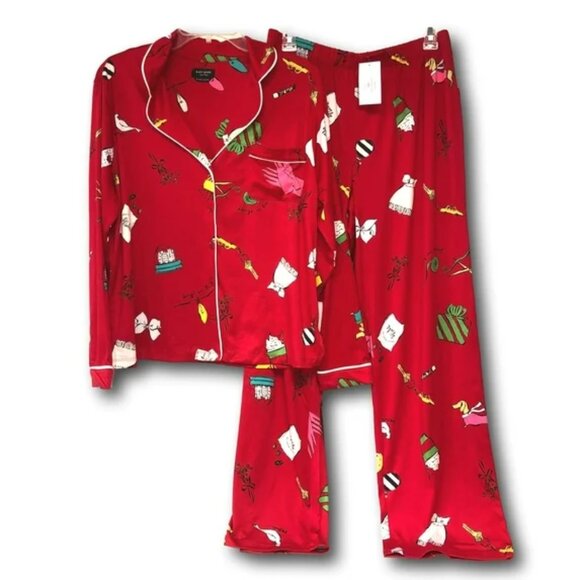 Very Preppy & Stylish! Kate Spade Holiday Christmas Pajamas Size Small - Picture 1 of 15